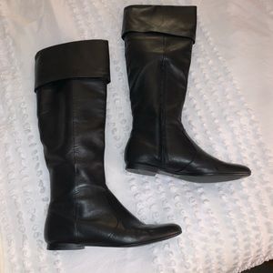 Nine West Kamella Black Flat Riding Boots